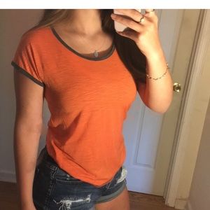 Gilligan sleepwear XS top orange & gray EUC light weight